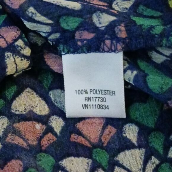 Mossimo Womens Size XS Blouse Multicolor Heart Print Sheer Long Sleeve Top - Picture 7 of 7